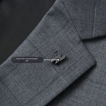 Háromrészes férfi öltöny szürke kockás, slim fit, üzleti viselet