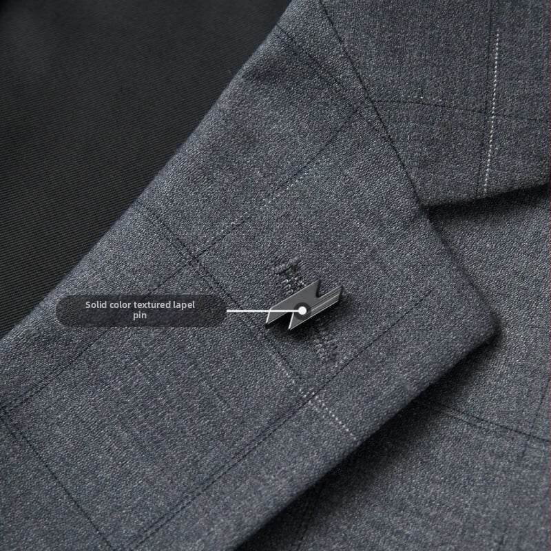 Háromrészes férfi öltöny szürke kockás, slim fit, üzleti viselet