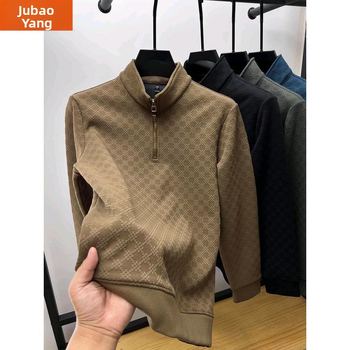 Tommy Mei pánska mikina s fleecovou výstelkou, stojací golier, polovičný zips, kapucňa, dlhé rukávy, teplá