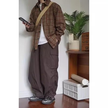 Γαλλικό vintage πράσινο καρό πουκάμισο-καρντάγκαν για άνδρες
