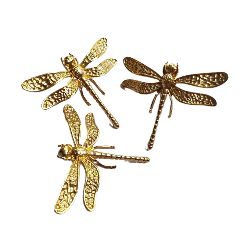 Dragonfly λαβή από ορείχαλκο για συρτάρια και ντουλάπες — μοντέρνο διακοσμητικό εξάρτημα επίπλων
