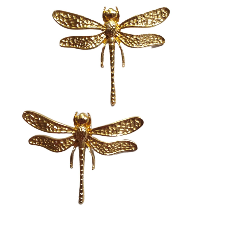 Dragonfly λαβή από ορείχαλκο για συρτάρια και ντουλάπες — μοντέρνο διακοσμητικό εξάρτημα επίπλων