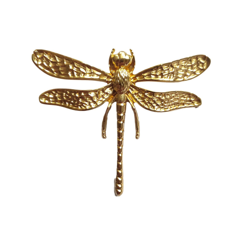 Dragonfly λαβή από ορείχαλκο για συρτάρια και ντουλάπες — μοντέρνο διακοσμητικό εξάρτημα επίπλων