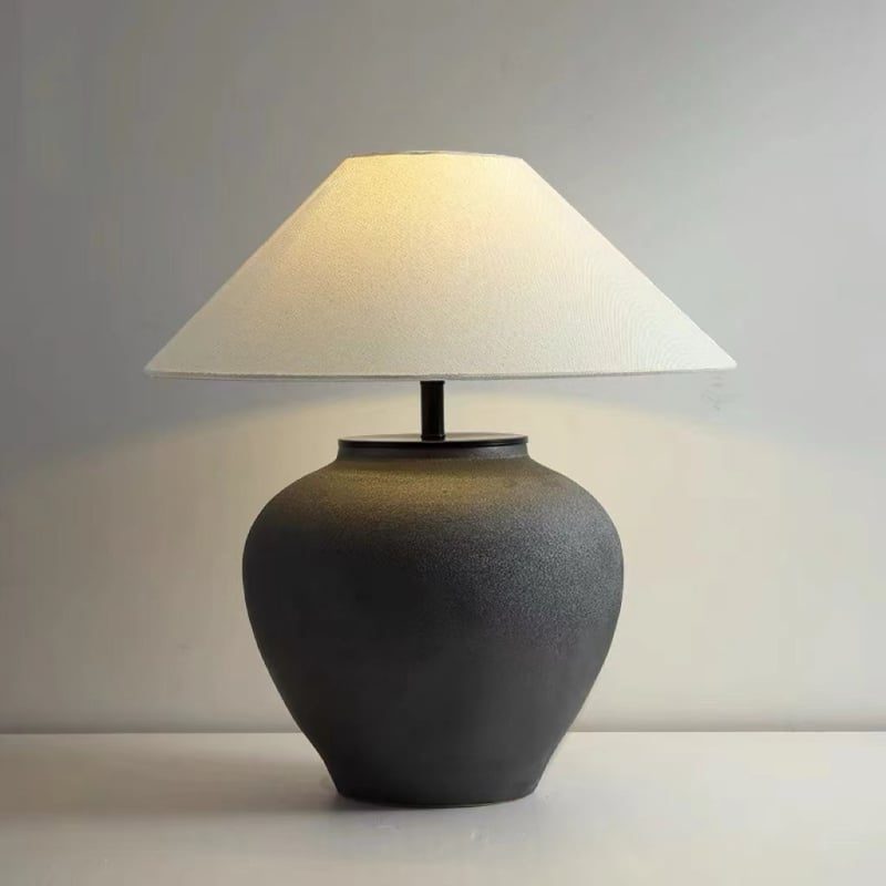 Φωτιστικό τραπεζιού σε στυλ Wabi-sabi με διακοσμητικό κεραμικό βάζο, νέο κινεζικό σχεδιασμό για υπνοδωμάτιο και δωμάτια φιλοξενίας, νοσταλλικό φως ατμόσφαιρας