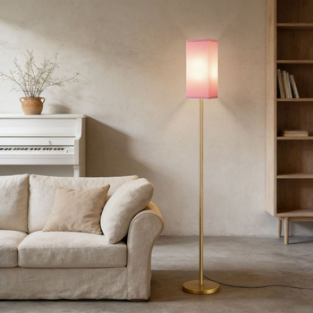 Φωτιστικό δαπέδου LED, σε στυλ INS, premium, κατάλληλο για υπνοδωμάτιο και καθιστικό, ύψος 155 cm, ρυθμιζόμενη θερμοκρασία χρώματος 3000K–6500K, μεταλλική κατασκευή με υφασμάτινο καπέλο, CRI 80–90