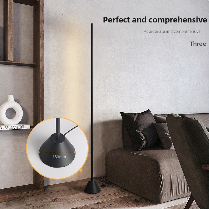LED stojaca lampa – obývacia izba, spálňa alebo pracovňa – skandinávsky moderný minimalistický, kreatívna inteligentná zvislá lampa (Sandstone Black / Snow White)