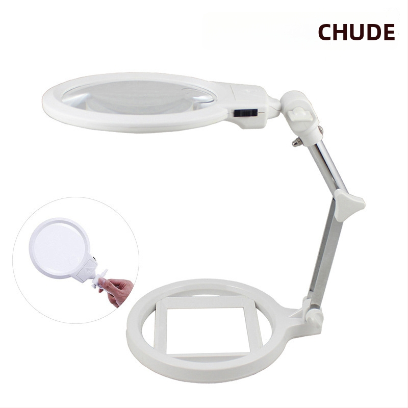 Chuda 3B-1A Stolná lupa s LED osvetlením, skladacia, 5×/3×, Ø130 mm