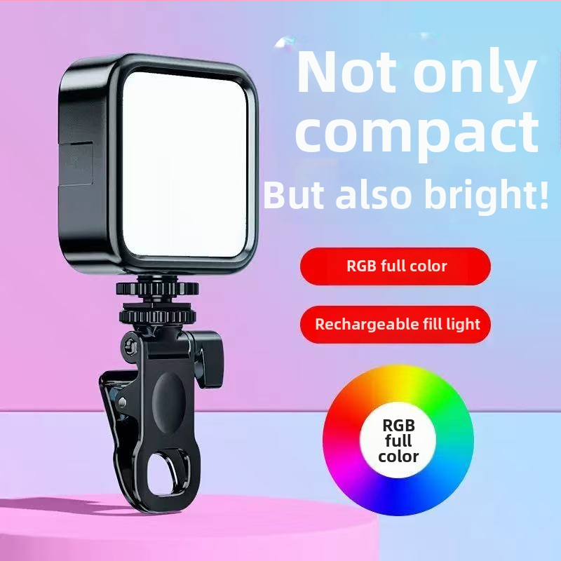 Osvetlenie na ochranu očí, nastaviteľné mini Bluetooth osvetlenie pre fotografovanie, živé prenosy krásy, držiak na telefón s klipsom
