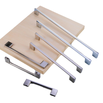 Rukoväť na skriňu z hliníkovej zliatiny, moderný minimalistický dizajn, čierna, pre skrinky na topánky a šatník, predĺžený lesklý chrómový povrch