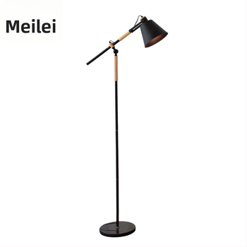 Čierna stojanová lampa v nordickom priemyselnom štýle do obývačky, lampa na čítanie s ochranou očí