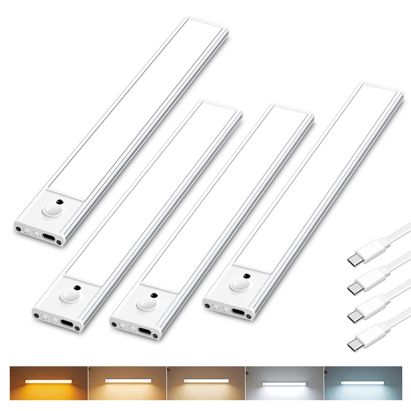 Νέο μαγνητικό νυχτερινό LED φως με επαγωγή, USB επαναφορτιζόμενο, μακριάς διάρκειας μπαταρία – IR φως κάτω από ντουλάπι για RV, βιβλιοθήκη, συρτάρι