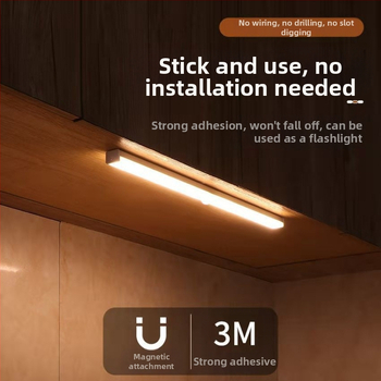 LGZM-001 USB nabíjateľná LED senzorová nočná svetla pre skrinky a vstupné priestory, magnetická páska, biela alebo teplá farba, stmievateľná, dĺžky 10–50 cm