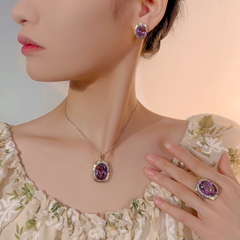 2025 Zhuangshengsheng Šperky: Imitované vtáčie hniezdo so sušenou ružou, ľahká luxusná sada vysokej kvality 15*20-10-12