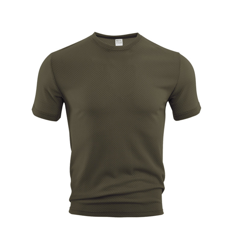 Ανδρικό αναπνεύσιμο κοντομάνικο T‑shirt, εφαρμογή slim, για τρέξιμο και αθλητισμό