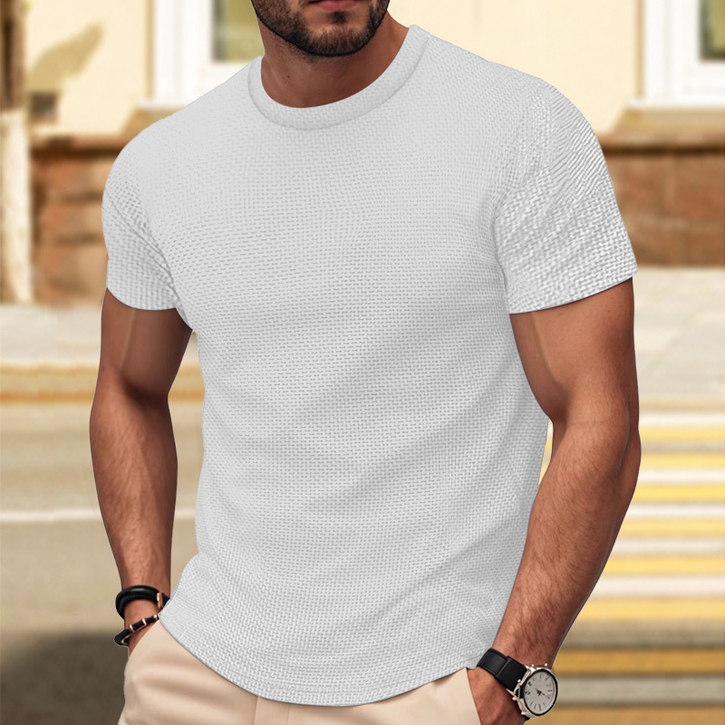 Ανδρικό αναπνεύσιμο κοντομάνικο T‑shirt, εφαρμογή slim, για τρέξιμο και αθλητισμό