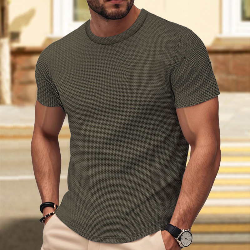 Ανδρικό αναπνεύσιμο κοντομάνικο T‑shirt, εφαρμογή slim, για τρέξιμο και αθλητισμό