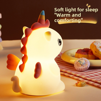 Silikónová nočná lampa s jednorožcom, dotykové svetlo s atmosférou, USB nabíjateľná nočná lampička, prispôsobiteľná