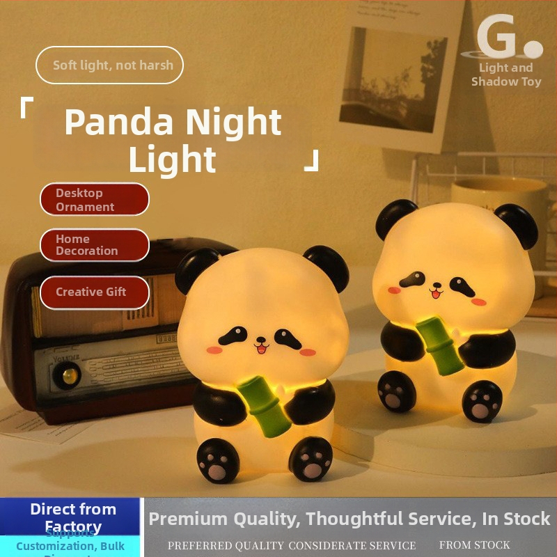 Kreatívna Panda LED nočná lampička s USB nabíjaním, roztomilé detské stolové svetlo do izby s ochranou očí