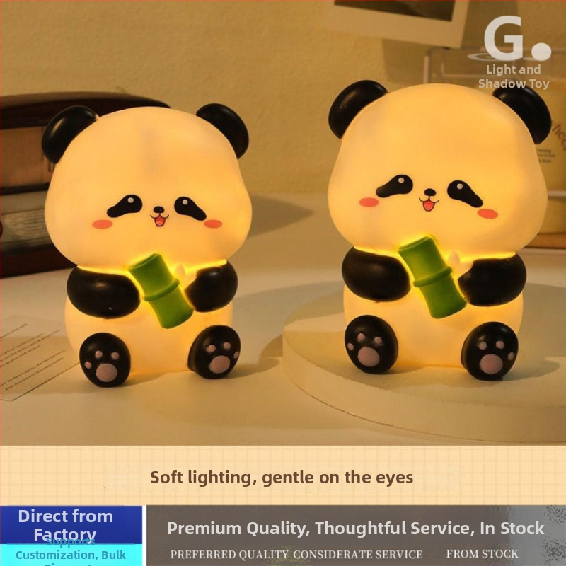 Kreatívna Panda LED nočná lampička s USB nabíjaním, roztomilé detské stolové svetlo do izby s ochranou očí