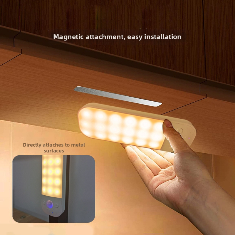 3 farebné LED pohybové senzorové stenové svetlo, USB nabíjanie, ultra tenké magnetické nočné svetlo do skrinky