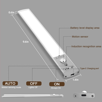 Ultra tenká LED senzorová lampa na skrinku, magnetická, bez káblov, nočná lampička do spálne a kuchyne, stolná lampa, vonkajšie osvetlenie s USB