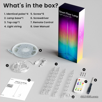 RGBIC kryštálová stojacia lampa s Bluetooth aplikáciou a diaľkovým ovládaním, inteligentná rohová lampa, svetlo aktivované hudbou
