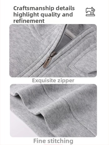 Pánska fleece mikina na jeseň/zimu – teplá, hrubá, voľný strih, stojací golier, dlhý rukáv