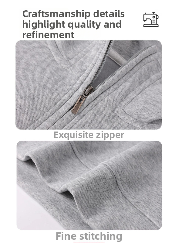 Pánska fleece mikina na jeseň/zimu – teplá, hrubá, voľný strih, stojací golier, dlhý rukáv