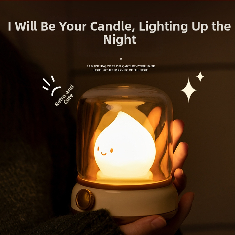 Nočná svetlá inšpirovaná kerosínovou lampou pre spálňu, ambientná stolná lampa