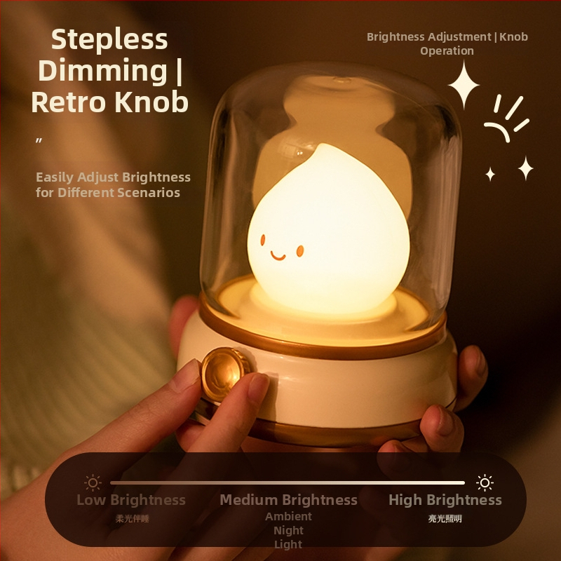 Nočná svetlá inšpirovaná kerosínovou lampou pre spálňu, ambientná stolná lampa