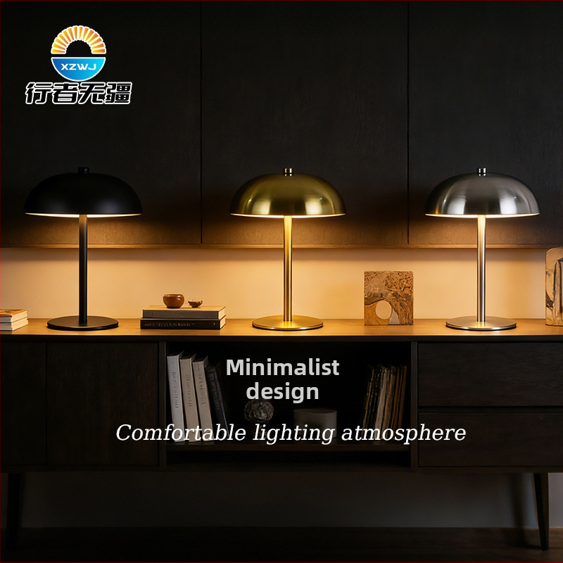 LED kovová stolná lampa s retro minimalistickým dizajnom, ambientné nočné svetlo, lampa na čítanie a štúdium s nabíjacím stojanom a ochranou očí