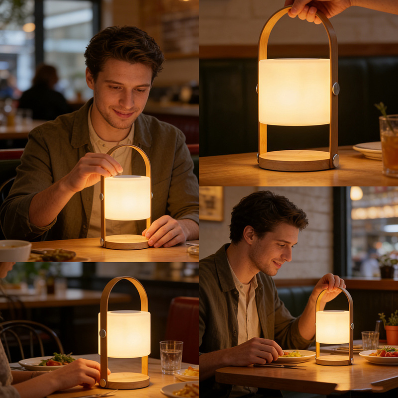 Nočná lampa z masívneho dreva do spálne, jednoduchý a moderný štýl, prenášateľná nočná lampa a dekoratívna stolová lampa
