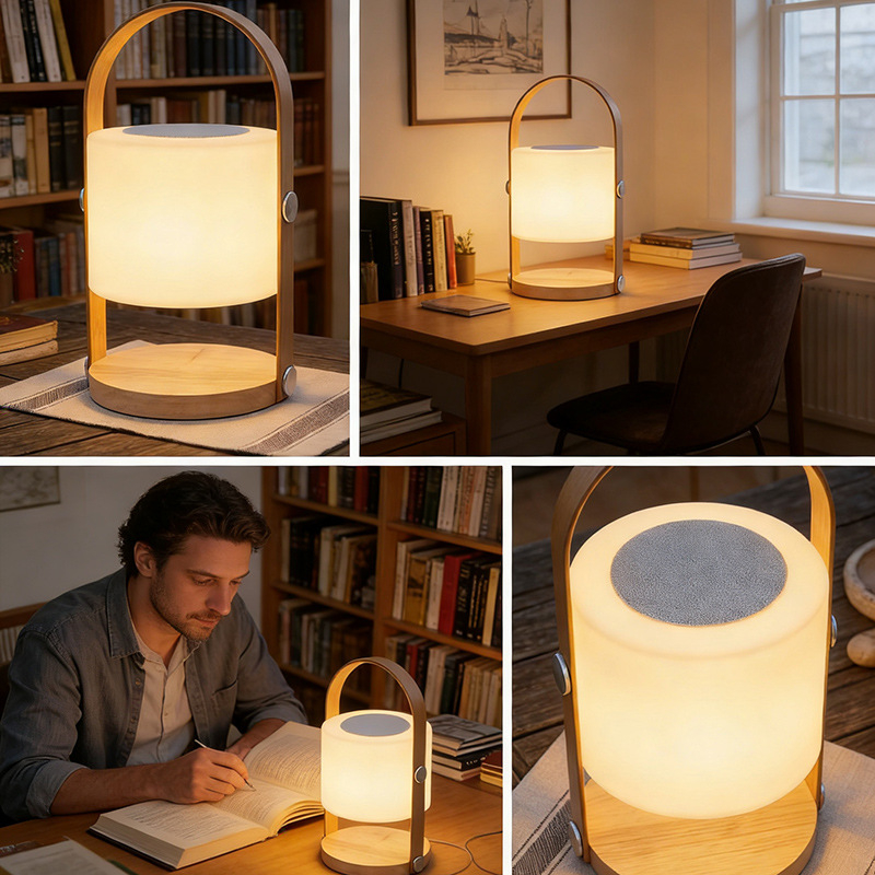 Nočná lampa z masívneho dreva do spálne, jednoduchý a moderný štýl, prenášateľná nočná lampa a dekoratívna stolová lampa