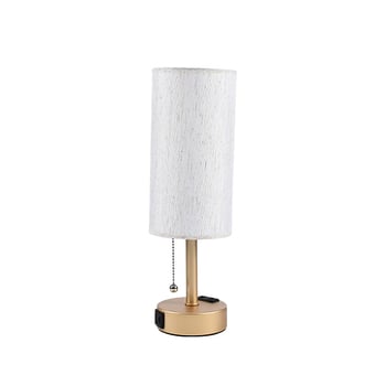 Prispôsobená minimalistická textilná lampička na nočný stolík so zásuvkou s dvomi otvormi, nabíjateľná