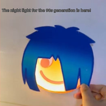 Nočná lampa s emoji v štýle TikTok, magneticky nabíjateľná nástenná lampa na spanie
