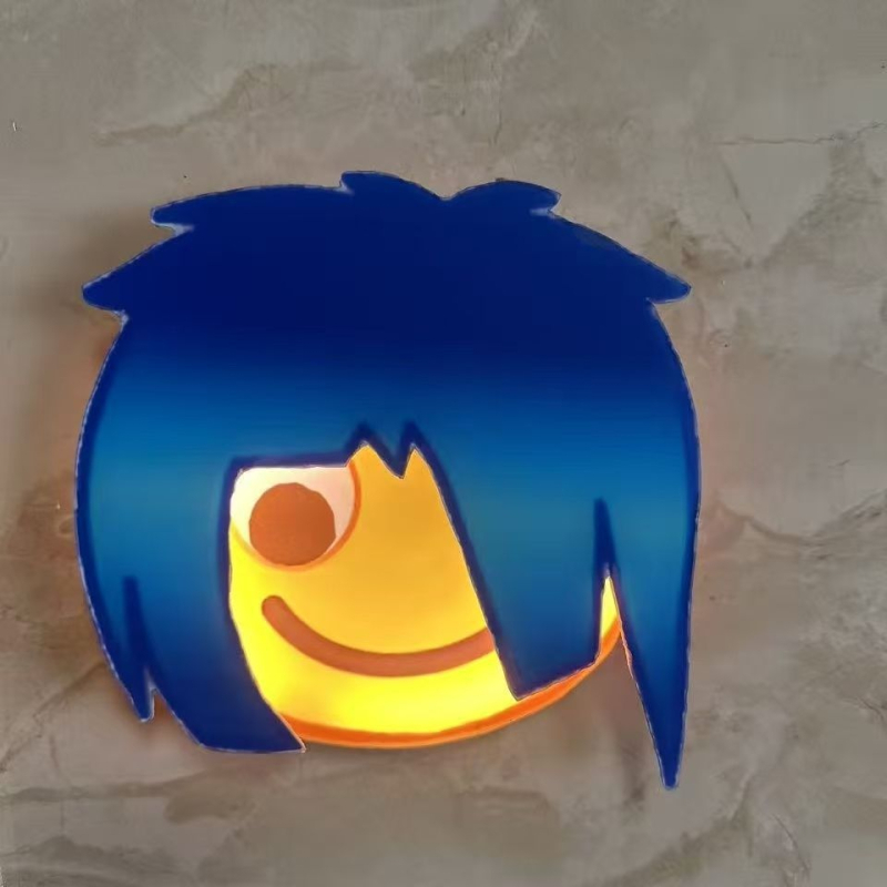 Lampă de noapte emoji în stil TikTok, cu magnet, lampă de perete reîncărcabilă pentru somn