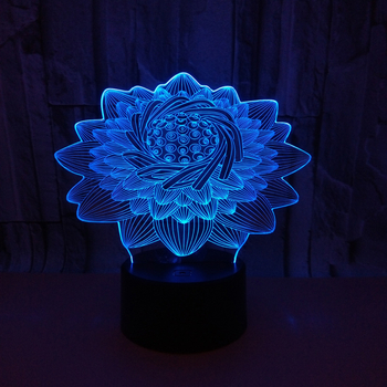 3D LED λαμπτήρας με αφή σε σχήμα λωτού – δημιουργική επιτραπέζια νυχτερινή λυχνία