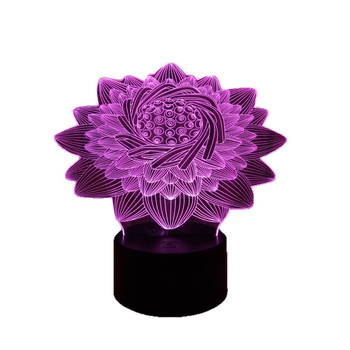 3D LED λαμπτήρας με αφή σε σχήμα λωτού – δημιουργική επιτραπέζια νυχτερινή λυχνία