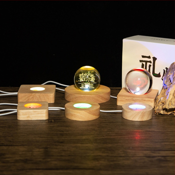 LED okrúhla krištáľová guľa s osvetlenou základňou – DIY nočná lampička na fľašu vína a iné základne