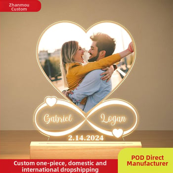 Dotykové USB nočné svetlo z akrylu, v tvare kresleného zvieraťa