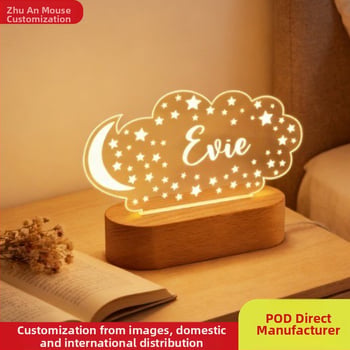 3D nočná lampa s mesiacom a hviezdami pre deti, nočná lampa na nočný stolík v izbe, ochrana očí