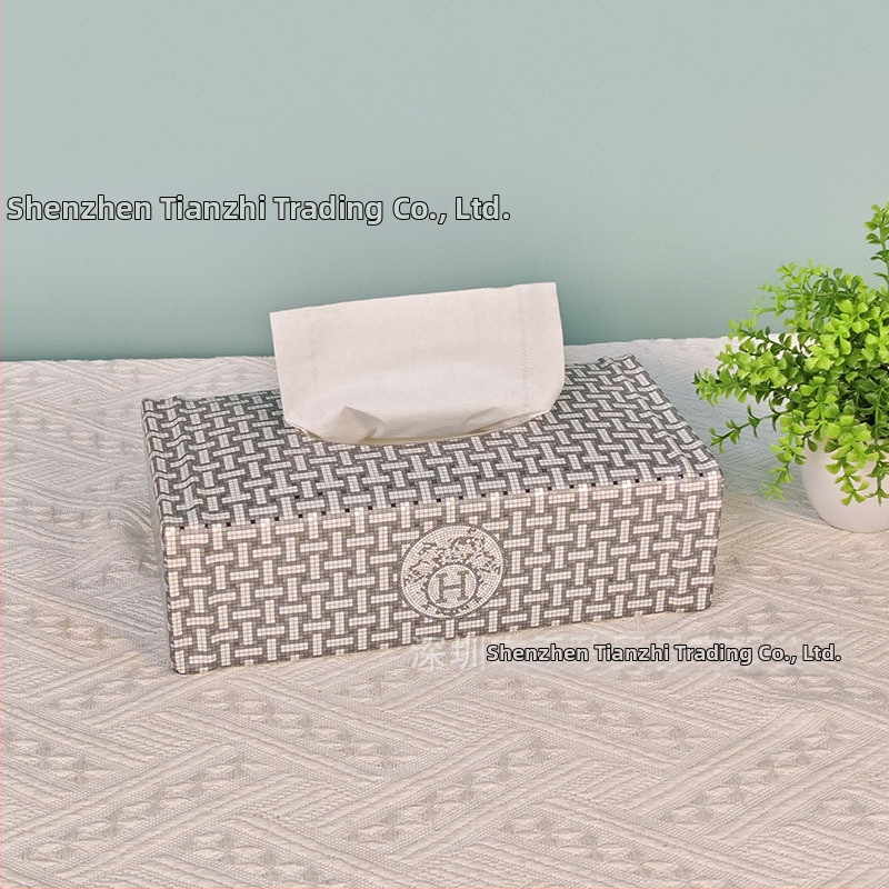 H značka sivý box na vreckovky z kostného porcelánu, retro dekor do obývačky, vodotesný