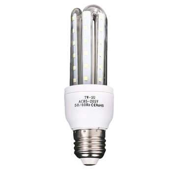 LED U-formájú kukorica lámpa otthoni használatra, E27 foglalat, spirál alak, meleg és hideg fehér fény, energiatakarékos világítás