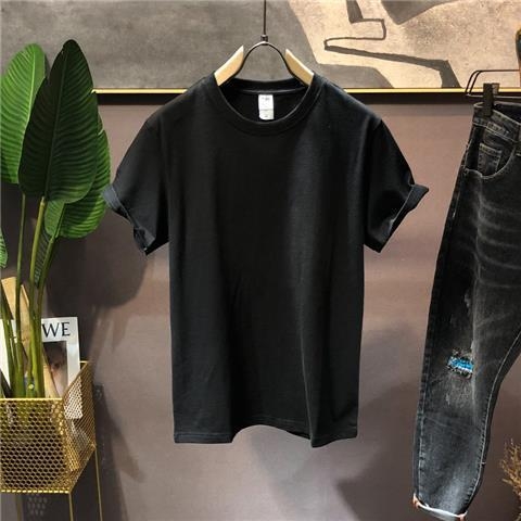 Ανδρικό κοντομάνικο T shirt, ice silk, casual μονόχρωμο, στρογγυλή λαιμόκοψη, ιαπωνικό στυλ, Άνοιξη-Καλοκαίρι 2025
