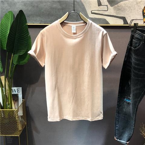 Ανδρικό κοντομάνικο T shirt, ice silk, casual μονόχρωμο, στρογγυλή λαιμόκοψη, ιαπωνικό στυλ, Άνοιξη-Καλοκαίρι 2025