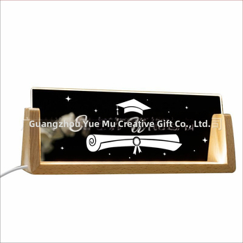 Vlastná stolná svetelná tabuľka s dreveným podstavcom, personalizovaný dar k promócii, kreatívne nočné svetlo