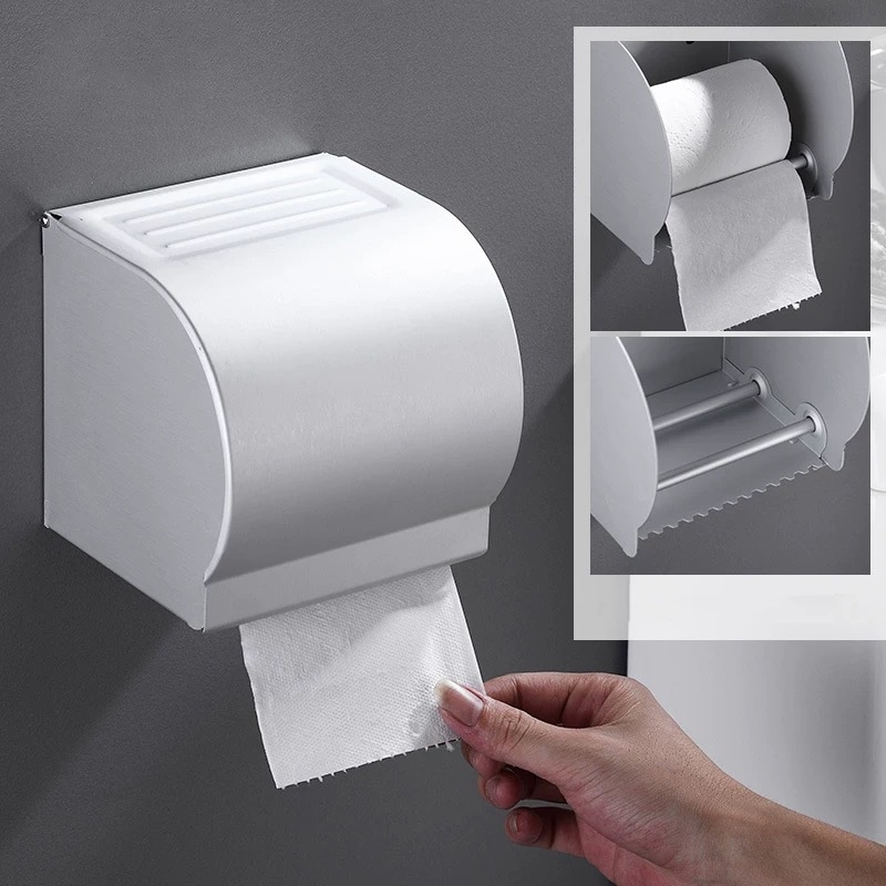 K8 držač toaletnog papira bez bušenja, aluminijski, s povećanim prostorom, vodootporan, mat završna obrada
