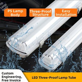LED T8 lámpa egy- vagy kétsugárzó csővel, tartóval, vészvilágítás tűz esetén, vízálló, nedvességálló és robbanásbiztos ipari műhelyhez