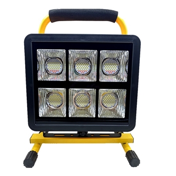 Φορητός προβολέας LED 200W με οθόνη στάθμης μπαταρίας, προβολέας αναζήτησης και σετ κόκκινο‑μπλε φλας προειδοποίησης