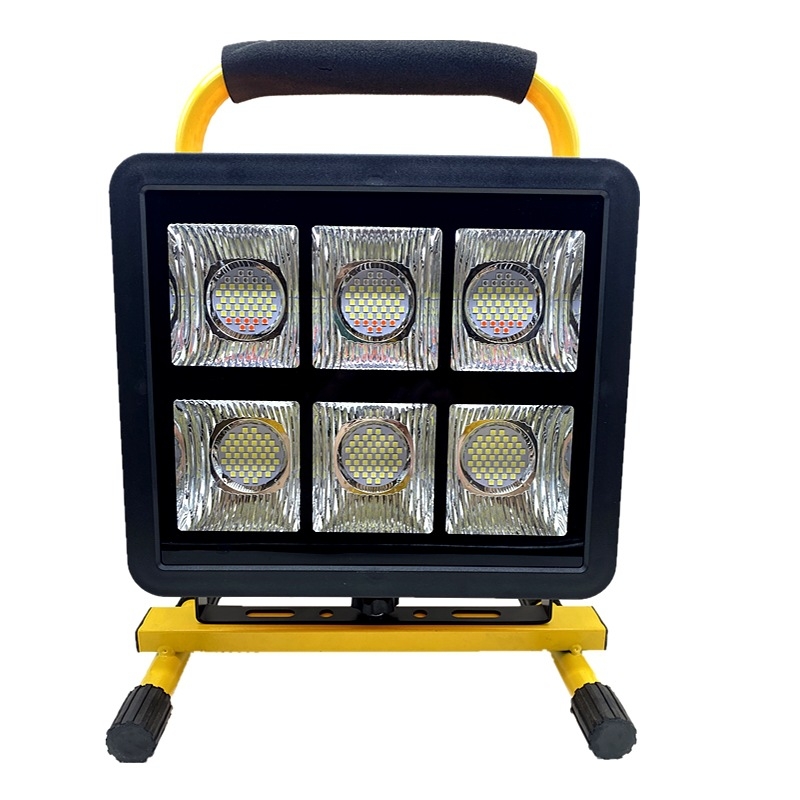 Φορητός προβολέας LED 200W με οθόνη στάθμης μπαταρίας, προβολέας αναζήτησης και σετ κόκκινο‑μπλε φλας προειδοποίησης